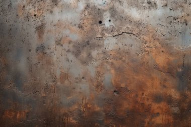 Gündüz vakti paslı metal yaprak dokusunun işlenmiş kolajı. Pankart, arkaplan veya 3B haritalama için doku