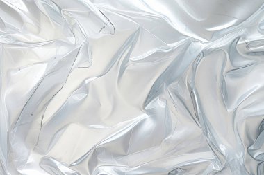 Şeffaf selofan plastik folyo dokusunun işlenmiş kolajı. Pankart, arkaplan veya 3B haritalama için doku