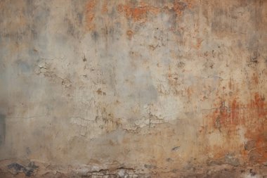 Kirli, kahverengi beton yüzey dokusunun işlenmiş kolajı. Pankart, arkaplan veya 3B haritalama için doku