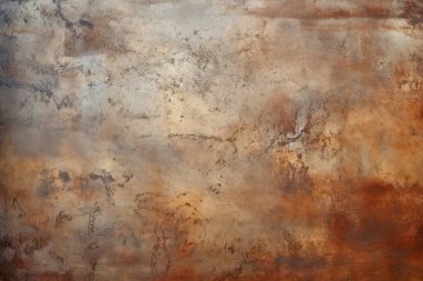 Gündüz vakti paslı metal yaprak dokusunun işlenmiş kolajı. Pankart, arkaplan veya 3B haritalama için doku