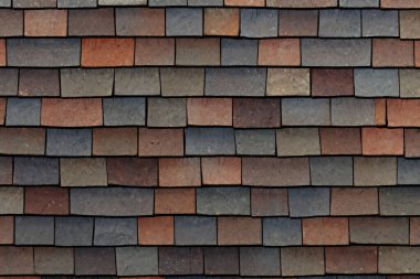 Çatı kiremitlerinin işlenmiş kolajı yüzey dokusu. Pankart, arkaplan veya 3B haritalama için doku