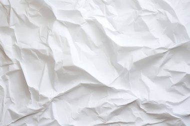 Buruşmuş beyaz kağıt dokusunun işlenmiş kolajı. Pankart, arkaplan veya 3B haritalama için doku