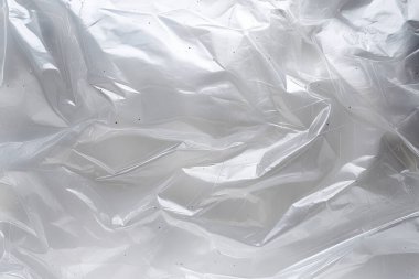 Şeffaf selofan plastik folyo dokusunun işlenmiş kolajı. Pankart, arkaplan veya 3B haritalama için doku