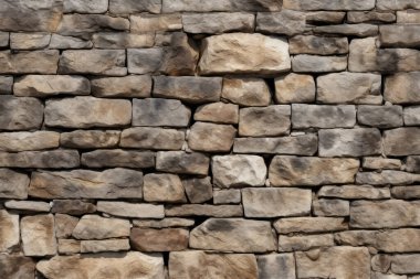 Gündüz vakti eski ortaçağ taş duvar dokusunun işlenmiş kolajı. Pankart, arkaplan veya 3B haritalama için doku