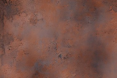 Paslı metal masa yüzey dokusunun işlenmiş kolajı. Pankart, arkaplan veya 3B haritalama için doku