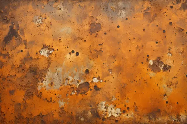 Eski paslı metal duvar yüzey dokusunun işlenmiş kolajı. Pankart, arkaplan veya 3B haritalama için doku
