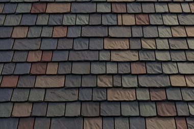 Çatı kiremitlerinin işlenmiş kolajı yüzey dokusu. Pankart, arkaplan veya 3B haritalama için doku