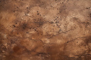 İşlenmiş kolaj eski kuru kahverengi kil yüzey dokusu. Pankart, arkaplan veya 3B haritalama için doku