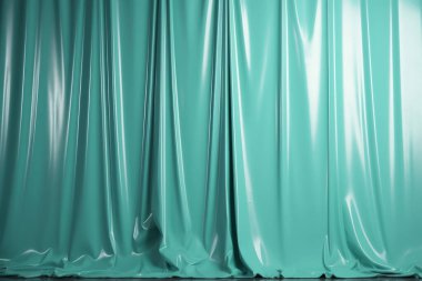 Endüstriyel deponun işlenmiş plastik PVC perdesi kapalı bir yerde asılı.