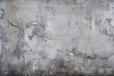 Gri çatlamış duvar dokusunun işlenmiş kolajı. Pankart, arkaplan veya 3B haritalama için doku