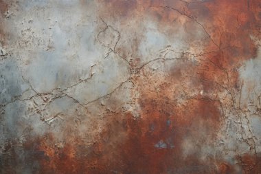 Gündüz vakti paslı metal yaprak dokusunun işlenmiş kolajı. Pankart, arkaplan veya 3B haritalama için doku