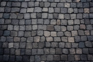 İşlenmiş kaldırım taşları yüzey dokusu kolajı. Pankart, arkaplan veya 3B haritalama için doku