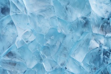 İşlenmiş mavi soğuk kırılan buz yüzeyi dokusu kolajı. Pankart, arkaplan veya 3B haritalama için doku