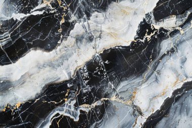 Siyah ve beyaz mutfak mermeri desenli, damarları yakın. Arkaplan veya haritalama için arkaplan dokusu