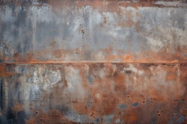 Turuncu paslı metal yüzey dokusunun işlenmiş kolajı. Pankart, arkaplan veya 3B haritalama için doku