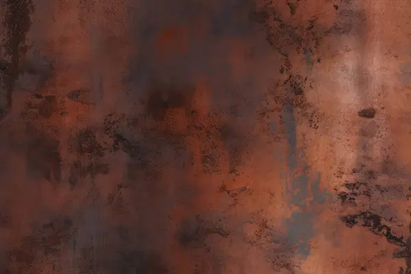 Paslı metal masa yüzey dokusunun işlenmiş kolajı. Pankart, arkaplan veya 3B haritalama için doku