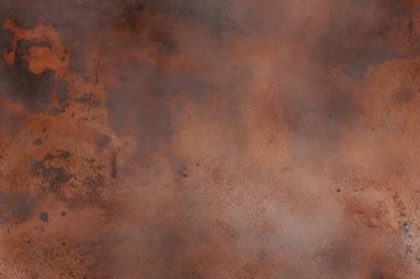 Paslı metal masa yüzey dokusunun işlenmiş kolajı. Pankart, arkaplan veya 3B haritalama için doku