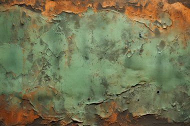 İşlenmiş grunge parçalı kolajı paslı, güpegündüz desenli metal. Pankart, arkaplan veya 3B haritalama için doku