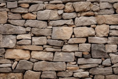 Gündüz vakti eski ortaçağ taş duvar dokusunun işlenmiş kolajı. Pankart, arkaplan veya 3B haritalama için doku