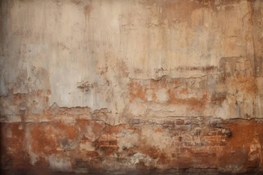 Kirli, kahverengi beton yüzey dokusunun işlenmiş kolajı. Pankart, arkaplan veya 3B haritalama için doku