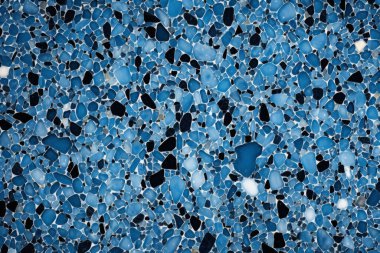 Lacivert terrazzo yüzey dokusunun işlenmiş kolajı. Pankart, arkaplan veya 3B haritalama için doku