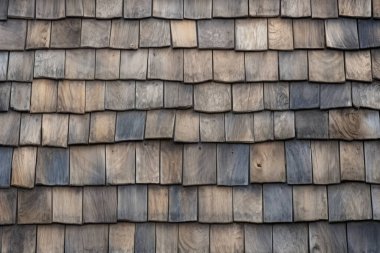 Kırsal ahır çatı kiremitleri yüzey dokusunun işlenmiş kolajı. Pankart, arkaplan veya 3B haritalama için doku