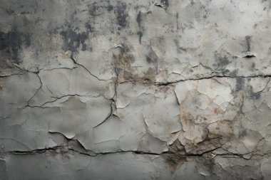 Görünür çatlak dokusuna sahip eski bir duvar kolajı. Pankart, arkaplan veya 3B haritalama için doku