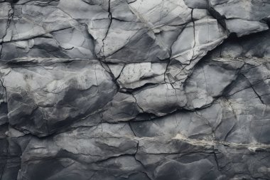 Gri kayalık kaya yüzey dokusunun işlenmiş kolajı. Pankart, arkaplan veya 3B haritalama için doku