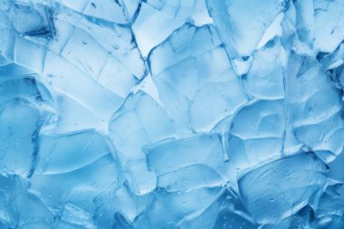 İşlenmiş mavi soğuk kırılan buz yüzeyi dokusu kolajı. Pankart, arkaplan veya 3B haritalama için doku
