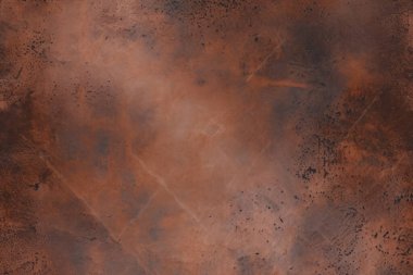 Paslı metal masa yüzey dokusunun işlenmiş kolajı. Pankart, arkaplan veya 3B haritalama için doku