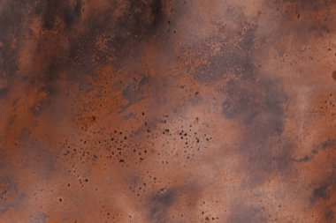 Paslı metal masa yüzey dokusunun işlenmiş kolajı. Pankart, arkaplan veya 3B haritalama için doku