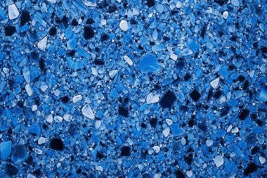 Lacivert terrazzo yüzey dokusunun işlenmiş kolajı. Pankart, arkaplan veya 3B haritalama için doku