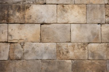 Antik sarı blok duvar dokusunun işlenmiş kolajı. Pankart, arkaplan veya 3B haritalama için doku