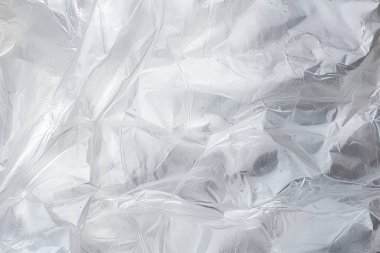 Şeffaf selofan plastik folyo dokusunun işlenmiş kolajı. Pankart, arkaplan veya 3B haritalama için doku