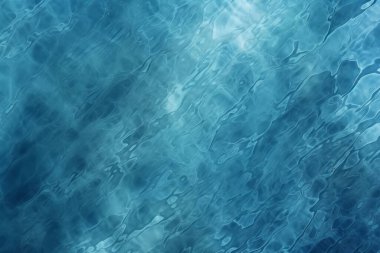 Mavi sakin su yüzeyi dokusunun işlenmiş kolajı. Pankart, arkaplan veya 3B haritalama için doku