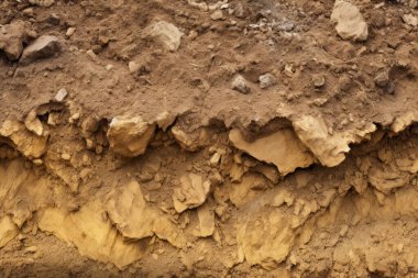 Turuncu kanyon toprak malzeme dokusunun işlenmiş kolajı. Pankart, arkaplan veya 3B haritalama için doku