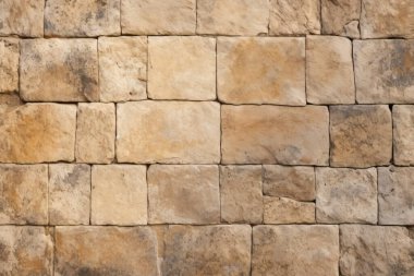 Antik sarı blok duvar dokusunun işlenmiş kolajı. Pankart, arkaplan veya 3B haritalama için doku