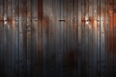 Paslı metal çit ya da gün ışığında işlenmiş kolaj. Pankart, arkaplan veya 3B haritalama için doku