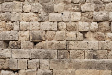 Gündüz vakti eski kum bloğu duvar dokusunun işlenmiş kolajı. Pankart, arkaplan veya 3B haritalama için doku