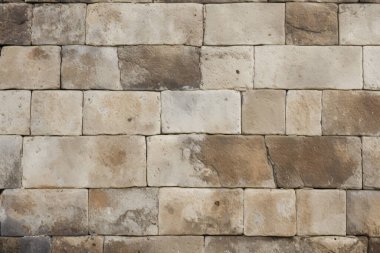 Antik sarı blok duvar dokusunun işlenmiş kolajı. Pankart, arkaplan veya 3B haritalama için doku