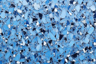 Lacivert terrazzo yüzey dokusunun işlenmiş kolajı. Pankart, arkaplan veya 3B haritalama için doku