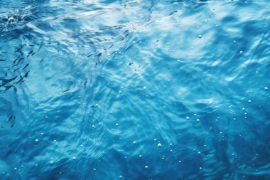 Güneş ışığında işlenmiş mavi su dalgaları dokusu kolajı. Pankart, arkaplan veya 3B haritalama için doku