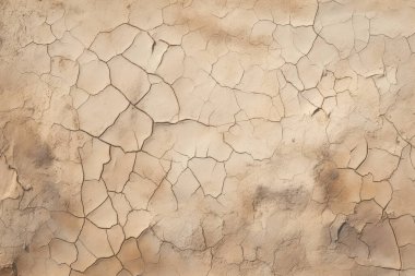 Kurumuş çatlamış toprak yüzey dokusunun işlenmiş kolajı. Pankart, arkaplan veya 3B haritalama için doku