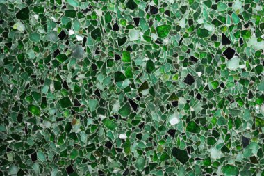 Yeşil terrazzo yüzey dokusunun işlenmiş kolajı. Pankart, arkaplan veya 3B haritalama için doku