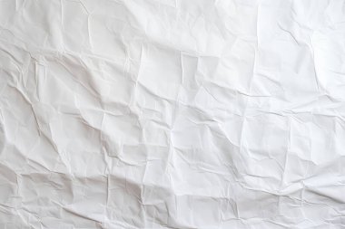Buruşmuş beyaz kağıt dokusunun işlenmiş kolajı. Pankart, arkaplan veya 3B haritalama için doku