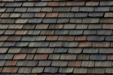 Çatı kiremitlerinin işlenmiş kolajı yüzey dokusu. Pankart, arkaplan veya 3B haritalama için doku