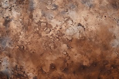İşlenmiş kolaj eski kuru kahverengi kil yüzey dokusu. Pankart, arkaplan veya 3B haritalama için doku