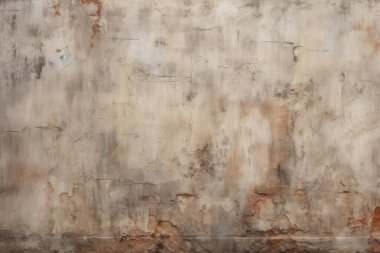 Kirli, kahverengi beton yüzey dokusunun işlenmiş kolajı. Pankart, arkaplan veya 3B haritalama için doku