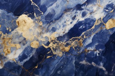 Lüks lacivert mermer desenli işlenmiş kolaj. Pankart, arkaplan veya 3B haritalama için doku