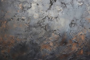 Gündüz vakti paslı metal yaprak dokusunun işlenmiş kolajı. Pankart, arkaplan veya 3B haritalama için doku